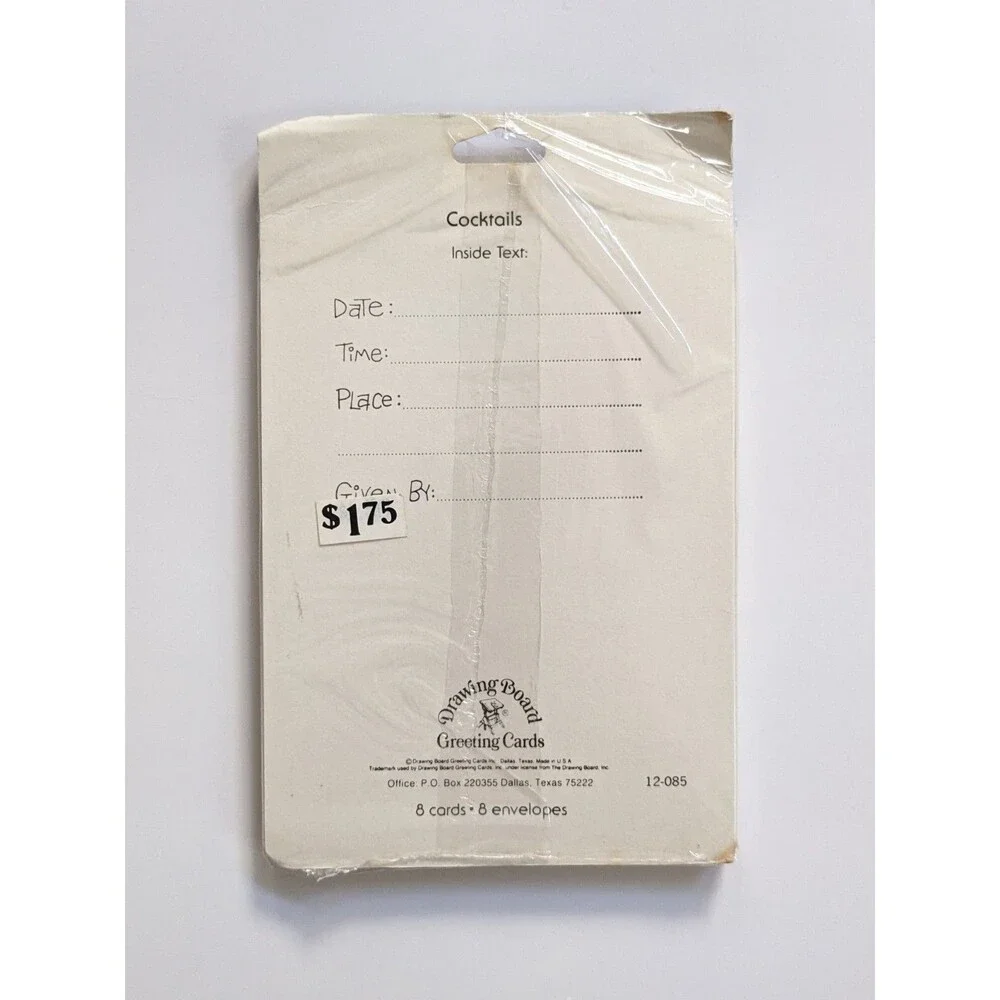 Vintage 70s Cocktail Party Invitations Join Us For Drinks Funny NOS NIP Set of 8
